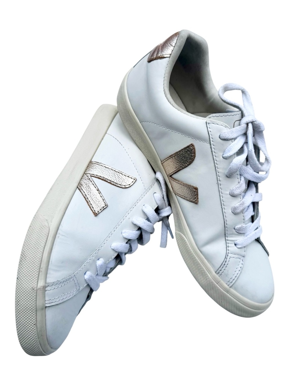 VEJA Women’s Esplar Leather White Platine Sneakers Sz 8 - Picture 5 of 12